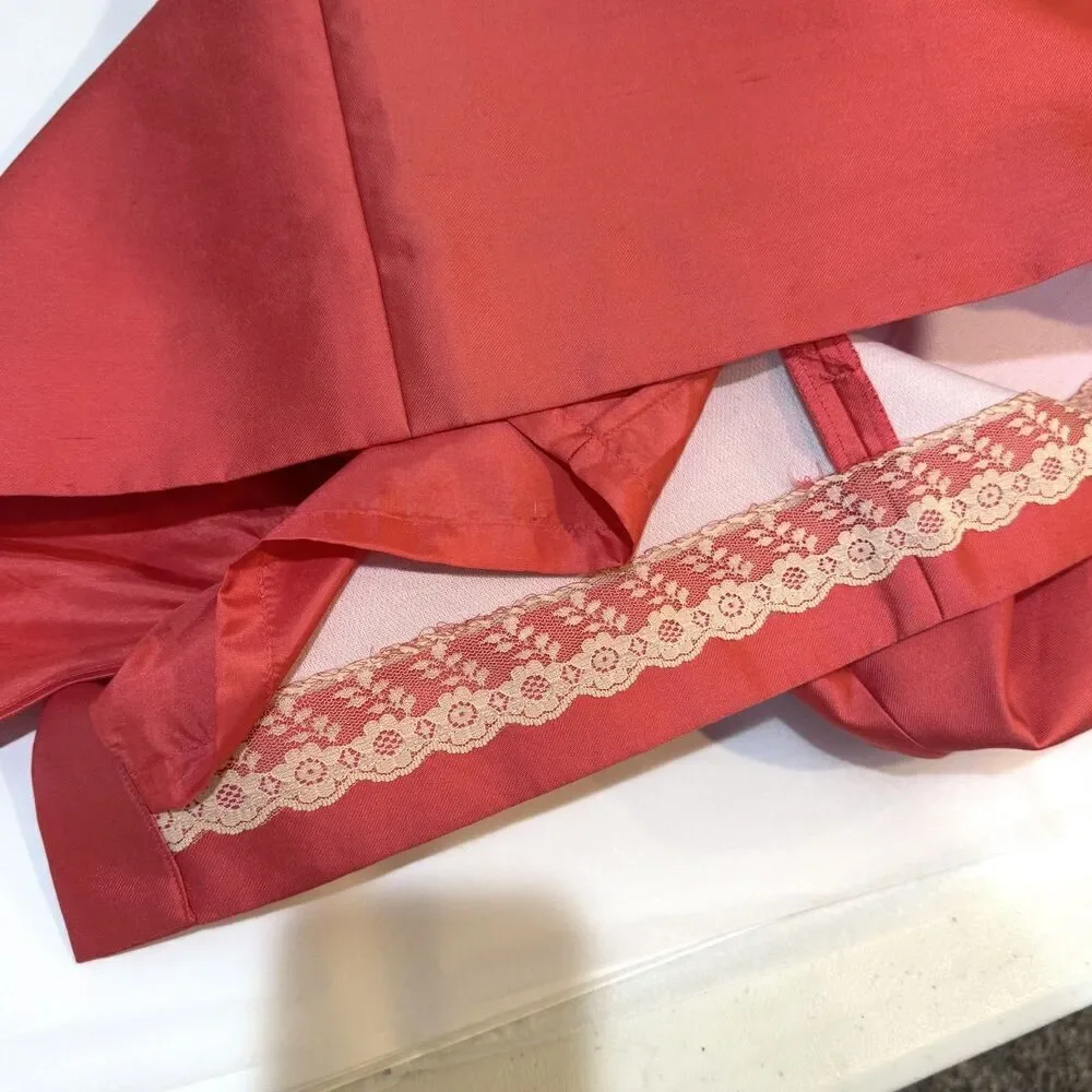Kate Spade Mina Dress Size 8 Strawberry Silk Sleeveless Bow Waist Party Cocktail